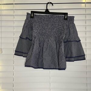 American Eagle Outfitters Navy and White A-Line Skirt